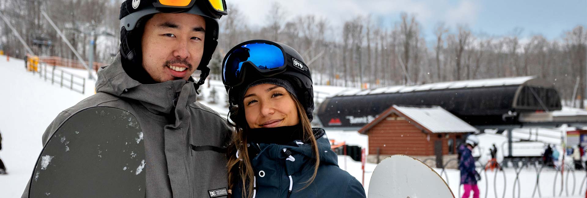 Couple on a ski hill