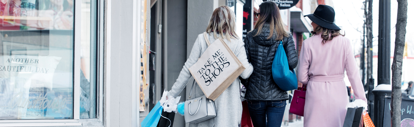 Ladies Shopping In Downtown Barrie