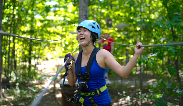 Woman on a tightrope