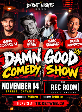 Promotional Graphic for the Damn Good Comedy Show