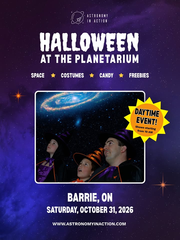 Promotional graphic halloween event at planetarium
