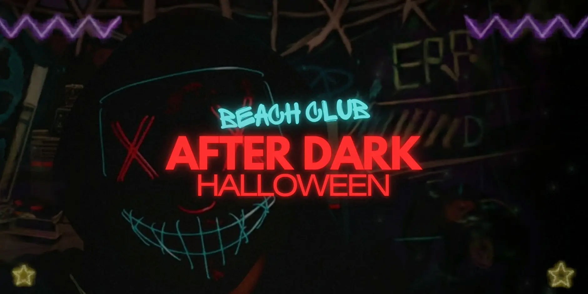 Promotional Graphic for Beach Club After Dark Halloween