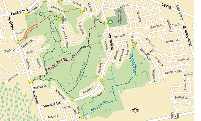 Illustration of Ardagh Bluffs trails map
