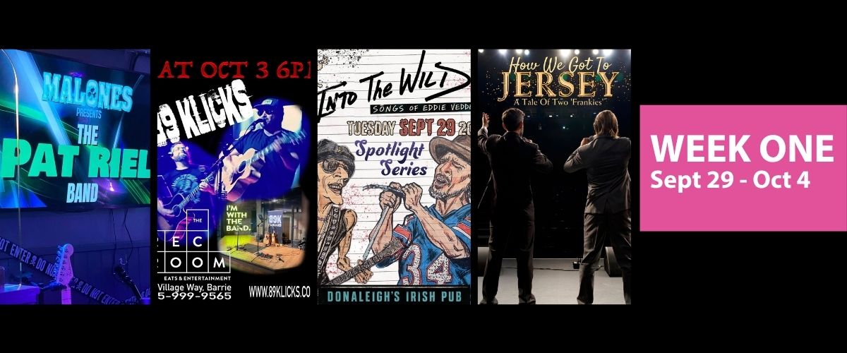 Barrie Live Music - Sept 29 - Oct 4
