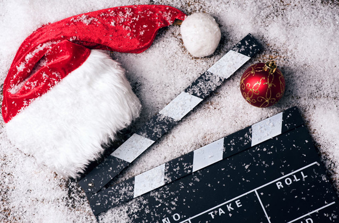 Christmas Movies Christmas Movies - Santa hat and clapper board