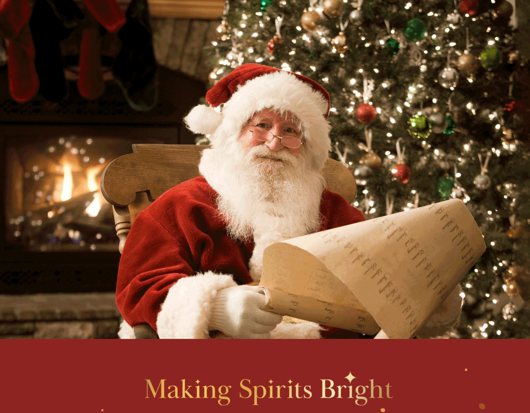 Photos-with-Santa-Georgian-Mall Santa Claus holding the naughty or nice list