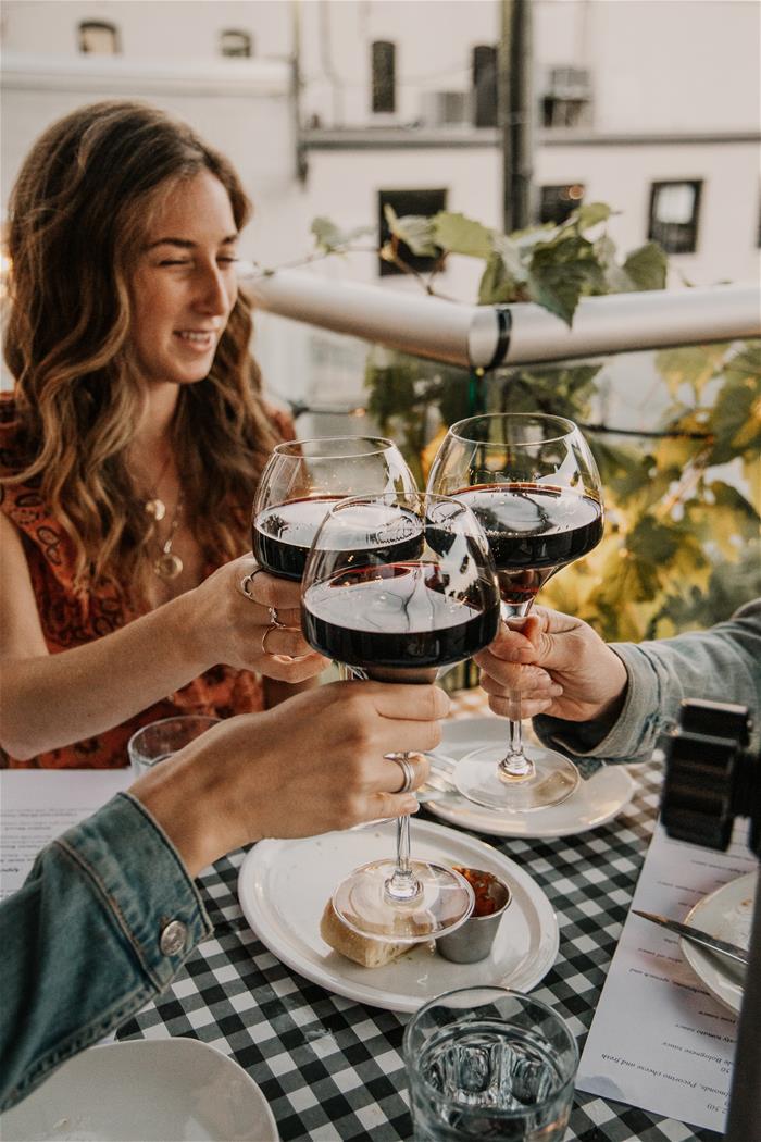 3 wine glasses together