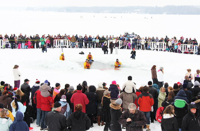 PolarBearDip polar bear dip on kempenfelt bay during winterfest