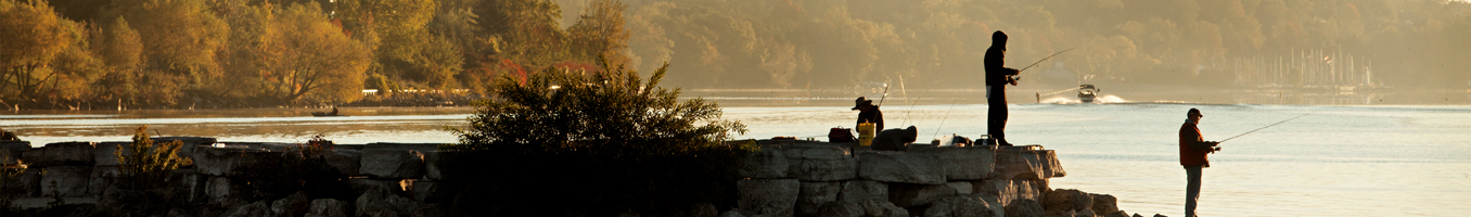 FishingHmpg people fishing of shoreline of kempenfelt bay