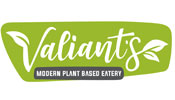 Valiants Eatery Barrie logo Valiant's Eatery Barrie logo with green background and white text