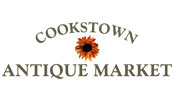 Cookstown-Anitque-Market-logo-2019 Cookstown Antique Market logo, brown text on white background with flower in the centre