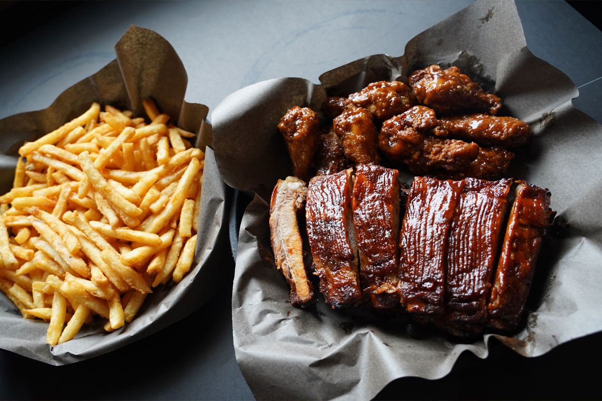 Freshly prepared meal at Big Bone BBQ in Barrie