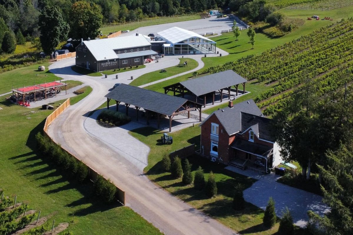 Aerial view of Heritage Estate Winery