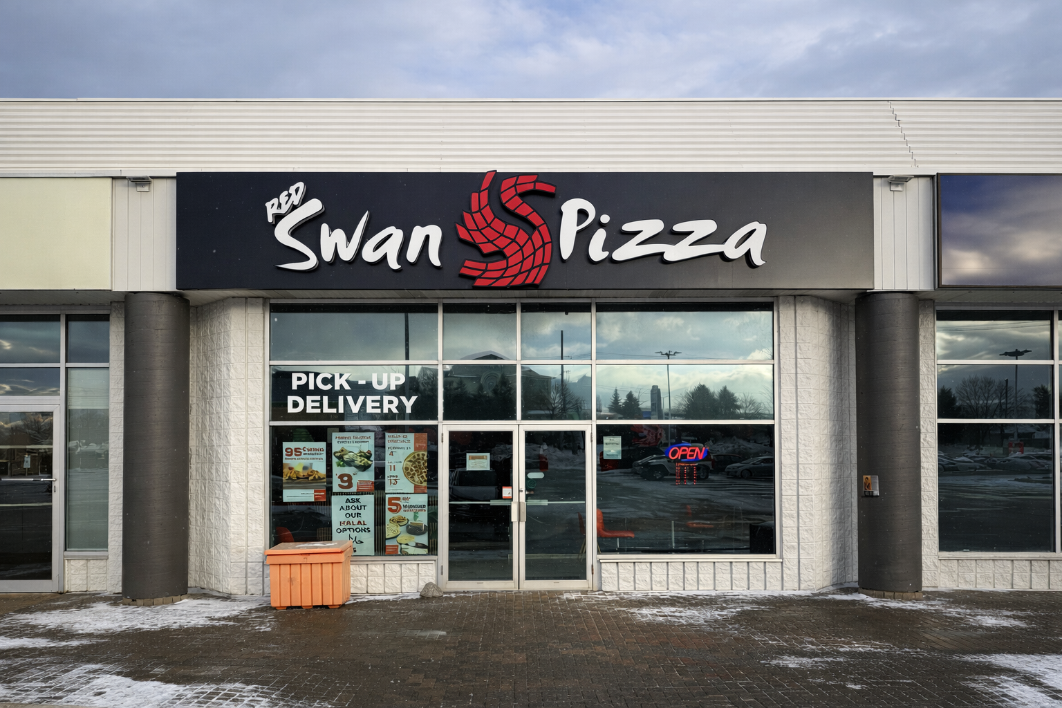 Red Swan Pizza storefront in Barrie