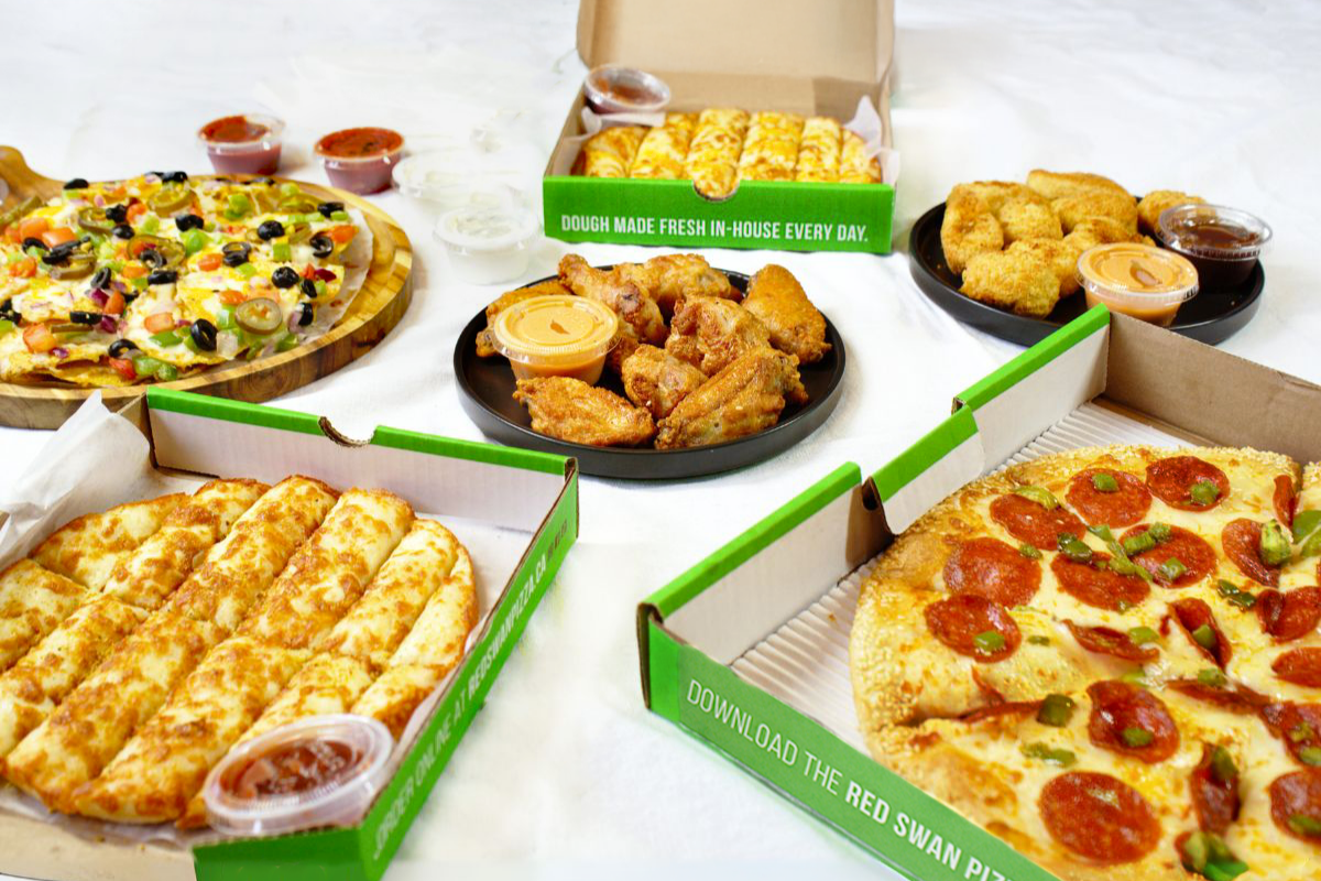 Selection of dishes available at Red Swan Pizza in Barrie