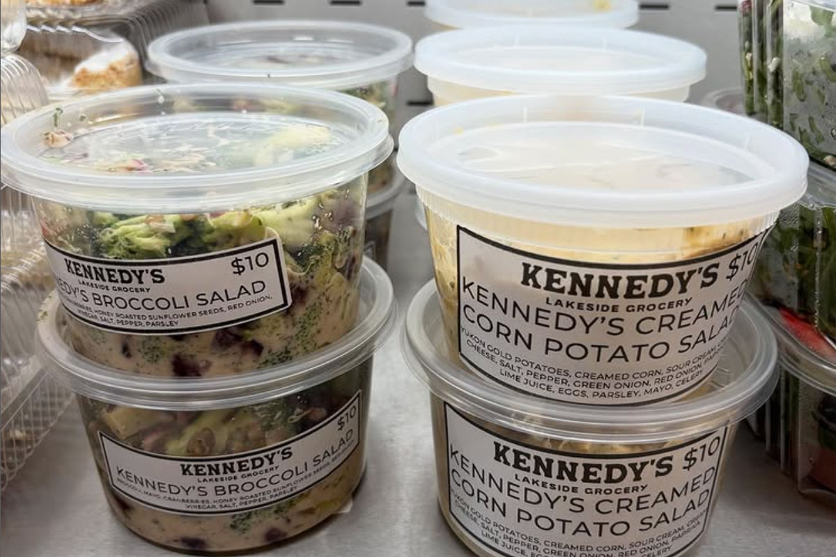 Pre-made salads available at Kennedy's Lakeside Grocery