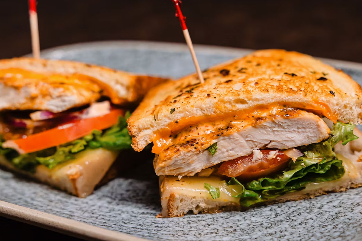 Chicken sandwich prepared at One Eyed Jack Restaurant