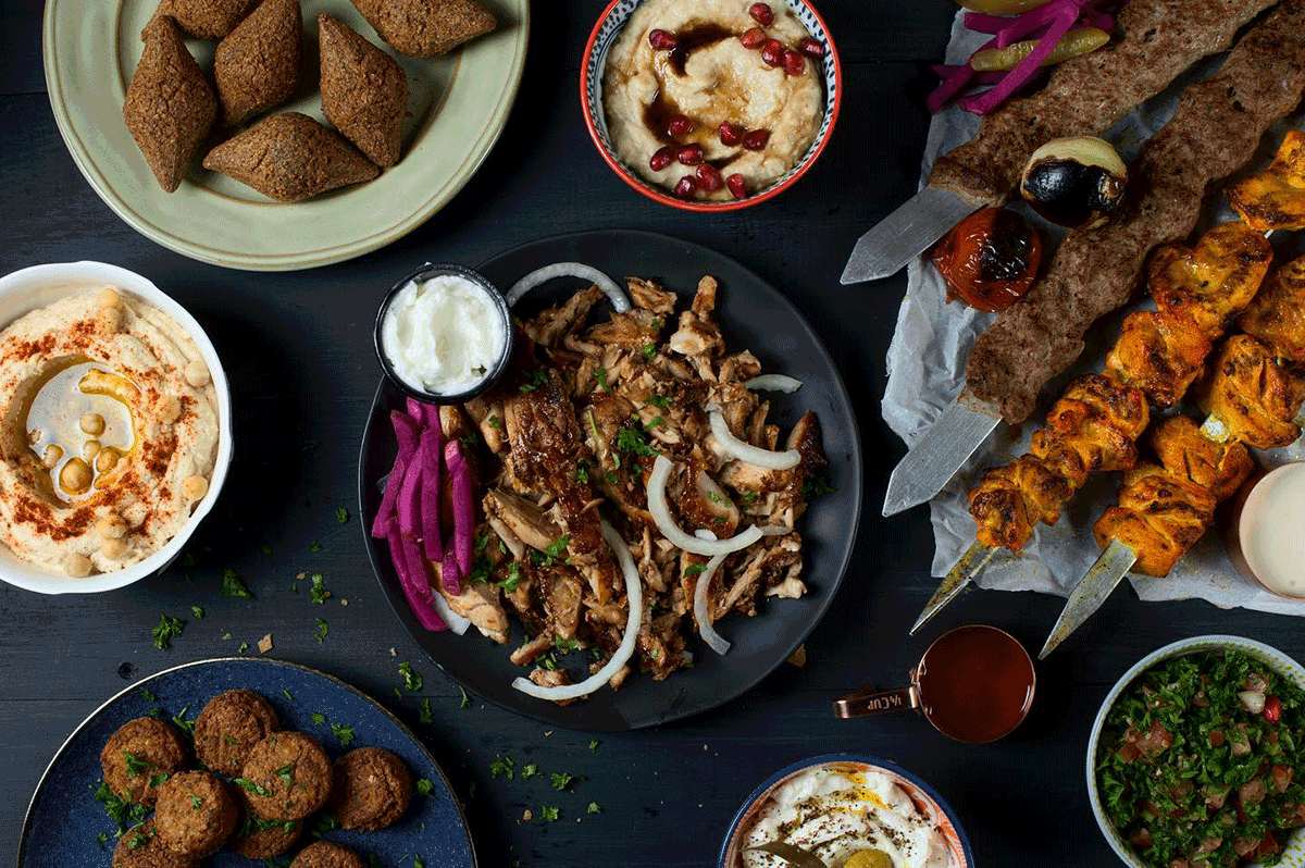 Selection of dishes served at Pita Land in Barrie