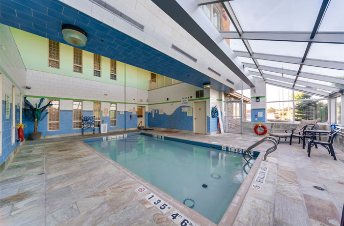 Indoor swimming pool at the Monte Carlo Inn
