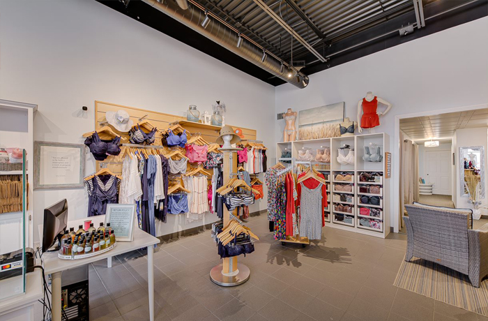 inside shop - bras and swimsuits