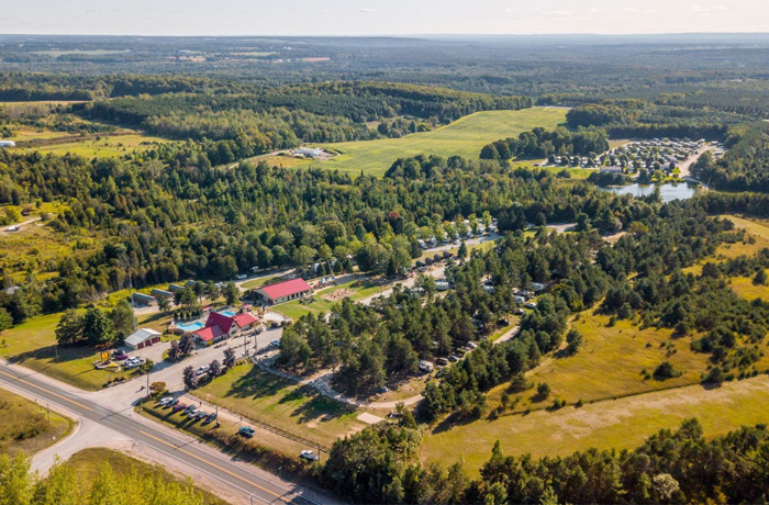 aerial view of KOA campground