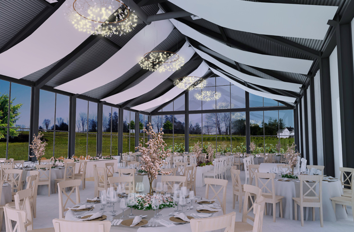 Rendition of the event space at Heritage Estate Winery