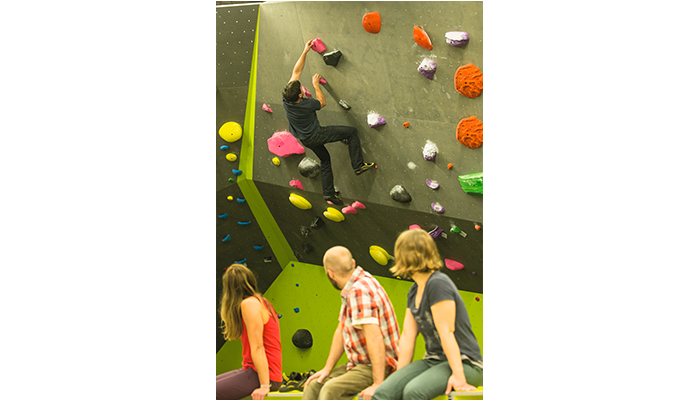 alt rock climbing gym friends climbing 