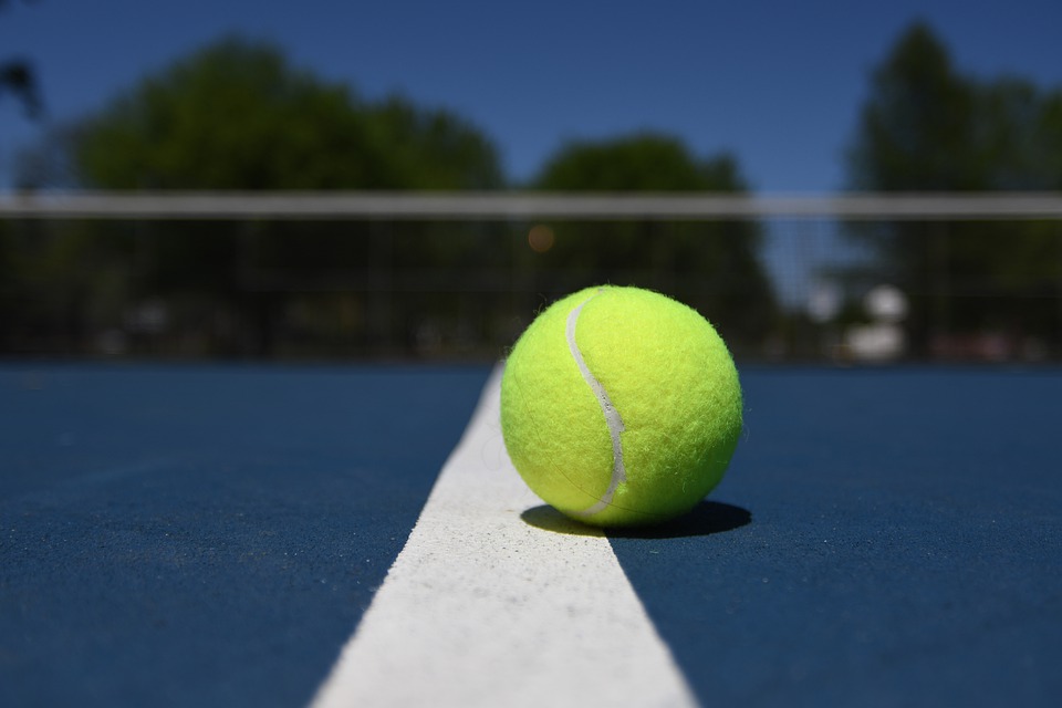 ball on tennis court