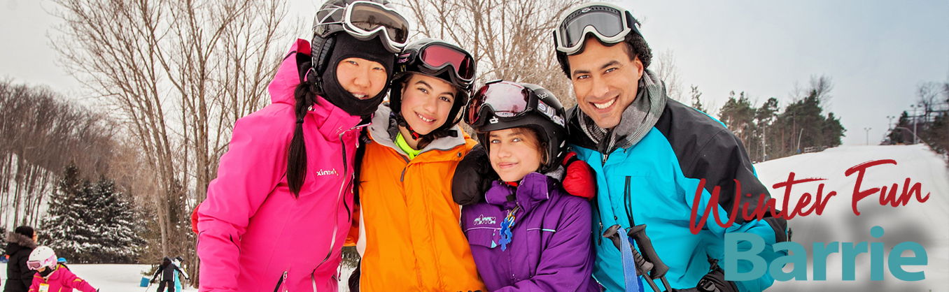 Family on ski hill
